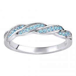 Stbrn prsten IRIS s modrmi zirkony Brilliance Zirconia